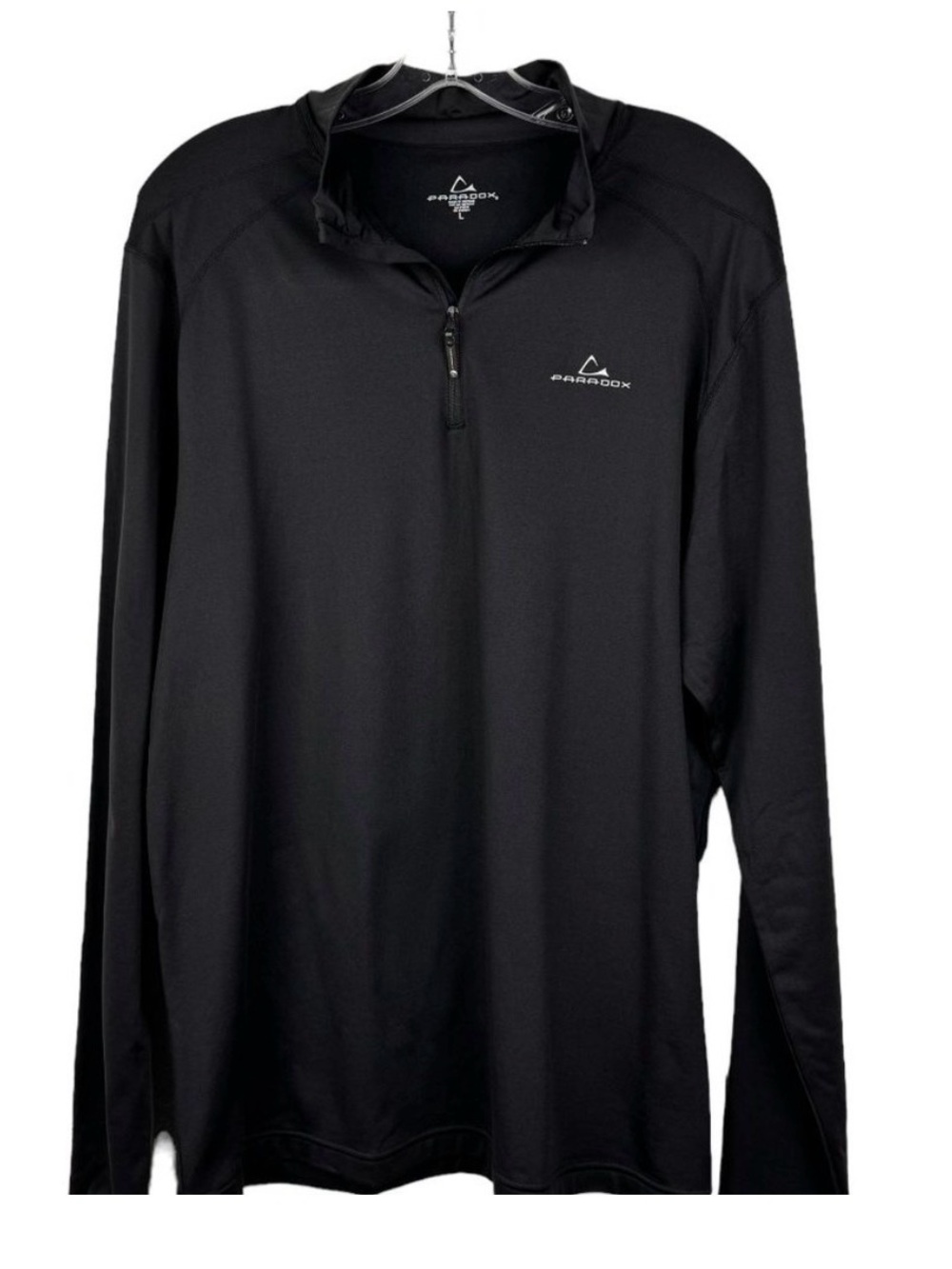 Paradox Long Sleeve 1/4 Zip Pullover Women's  Fitted Athletic Size Large Black